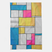 Mondrian Yellow Pink Blue Print Handtuch (Vertikal)