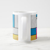 Mondrian Yellow Pink Blue Print Jumbo-Tasse (Rückseite)