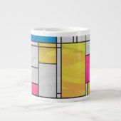 Mondrian Yellow Pink Blue Print Jumbo-Tasse (Vorderseite)