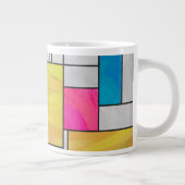 Mondrian Yellow Pink Blue Print Jumbo-Tasse (Rechts)