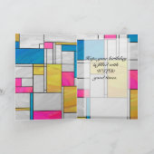 Mondrian Yellow Pink Blue Print Karte (Innenseite)