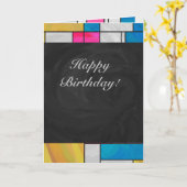 Mondrian Yellow Pink Blue Print Karte (Gelbe Blume)