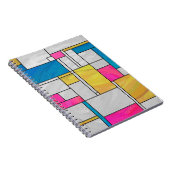 Mondrian Yellow Pink Blue Print Notizblock (Rechte Seite)