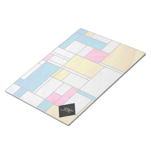 Mondrian Yellow Pink Blue Print Notizblock