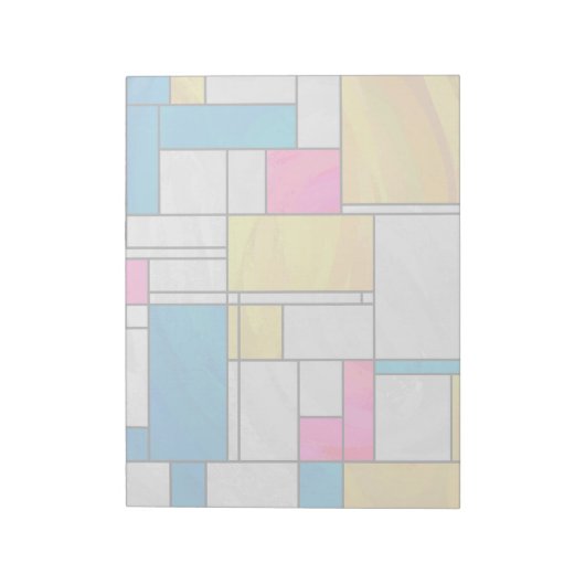 Mondrian Yellow Pink Blue Print Notizblock (Rotiert)
