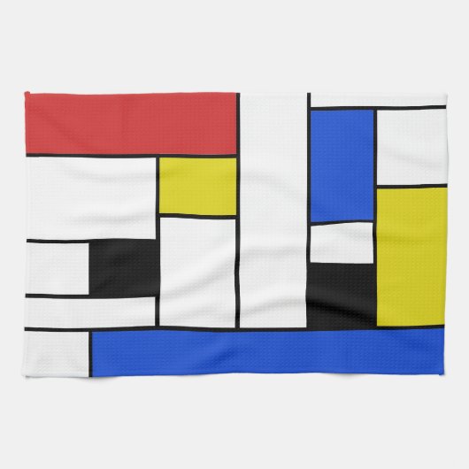 Mondrian zeichnet Geschirrtuch 16" x 24" (Horizontal)