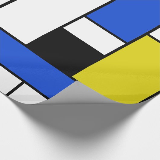 Mondrian zeichnet glattes Packpapier, 30" x 6' Geschenkpapier (Ecke)