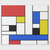 Mondrian zeichnet glattes Packpapier, 30" x 6' Geschenkpapier (Flach)