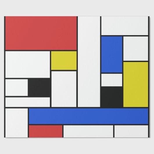Mondrian zeichnet glattes Packpapier, 30" x 6' Geschenkpapier (Flach)