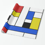 Mondrian zeichnet glattes Packpapier, 30" x 6' Geschenkpapier (Ungerollt)