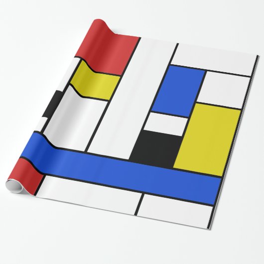 Mondrian zeichnet glattes Packpapier, 30" x 6' Geschenkpapier (Ungerollt)