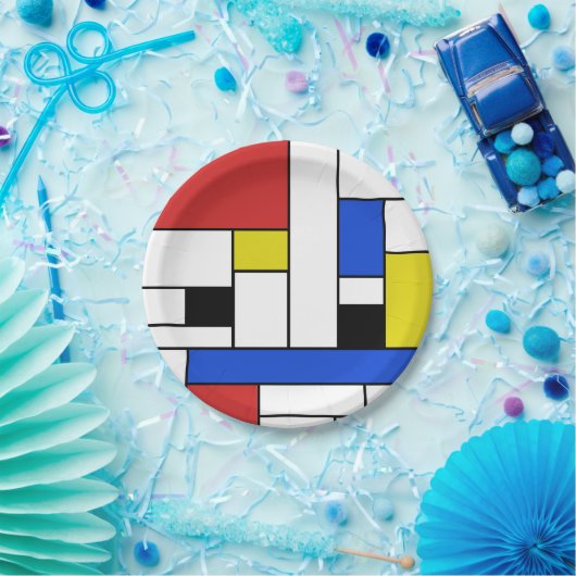 Mondrian zeichnet PapierTeller 7" (Party)