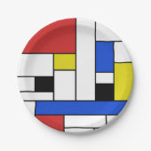 Mondrian zeichnet PapierTeller 7" (Vorderseite)