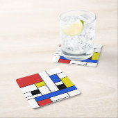 Mondrian zeichnet quadratische Untersetzer (Vor Ort)