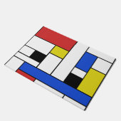 Mondrian zeichnet Tür-Matte Fußmatte (Schrägansicht)