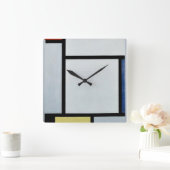 Mondrian - Zusammensetzung, 1921 Quadratische Wanduhr (Zuhause)