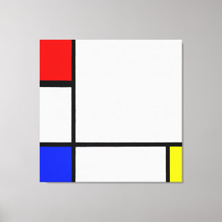 MONDRIAN - ZUSAMMENSETZUNG IV mit RED, BLUE & YELL Leinwanddruck
