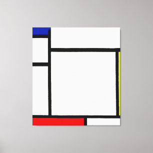 MONDRIAN - ZUSAMMENSETZUNG MIT BLAU, GELB UND ROT LEINWANDDRUCK