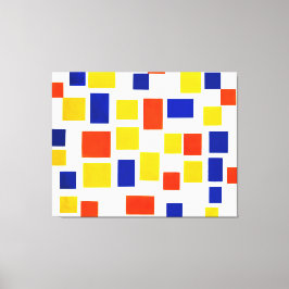 MONDRIAN - ZUSAMMENSETZUNG MIT FARBEN FLUGZEUG 1 - LEINWANDDRUCK