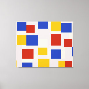 MONDRIAN - ZUSAMMENSETZUNG MIT FARBEN FLUGZEUG 4 - LEINWANDDRUCK