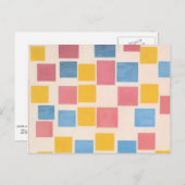 Mondrian - Zusammensetzung mit Farbfeldern Postkarte (Vorne/Hinten)