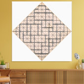 MONDRIAN - ZUSAMMENSETZUNG MIT GRID 4: LOZENGE - 1 LEINWANDDRUCK (Insitu (Wohnzimmer))