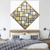 MONDRIAN - ZUSAMMENSETZUNG MIT GRID 5: LOZENGE - 1 LEINWANDDRUCK (Insitu (Schlafzimmer))