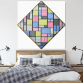 MONDRIAN - ZUSAMMENSETZUNG MIT GRID 6: LOZENGE - 1 LEINWANDDRUCK (Insitu (Schlafzimmer))