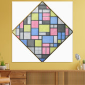 MONDRIAN - ZUSAMMENSETZUNG MIT GRID 6: LOZENGE - 1 LEINWANDDRUCK (Insitu (Wohnzimmer))