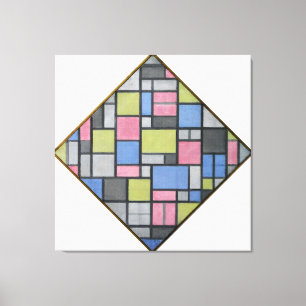 MONDRIAN - ZUSAMMENSETZUNG MIT GRID 6: LOZENGE - 1 LEINWANDDRUCK