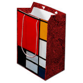 Mondrian - Zusammensetzung mit großem rotem Flugze Mittlere Geschenktüte (Vorderseite Schrägansicht)