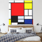 MONDRIAN - ZUSAMMENSETZUNG MIT GROSSEN ROTEN FLUGZ LEINWANDDRUCK (Insitu (Schlafzimmer))