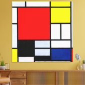 MONDRIAN - ZUSAMMENSETZUNG MIT GROSSEN ROTEN FLUGZ LEINWANDDRUCK (Insitu (Wohnzimmer))