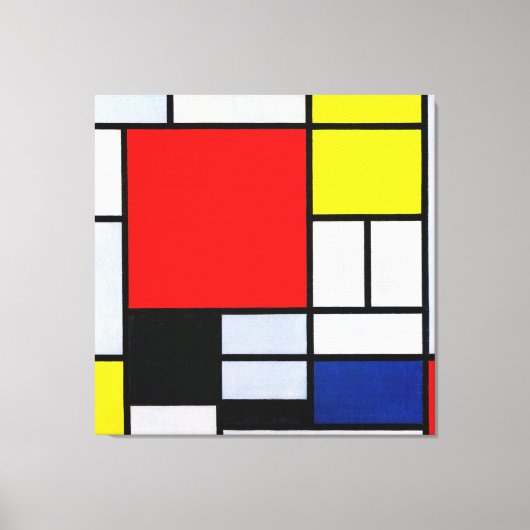 MONDRIAN - ZUSAMMENSETZUNG MIT GROSSEN ROTEN FLUGZ LEINWANDDRUCK (Vorderseite)