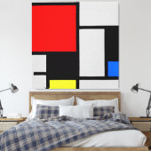 MONDRIAN - ZUSAMMENSETZUNG MIT GROSSEN ROTEN FLUGZ LEINWANDDRUCK (Insitu (Schlafzimmer))