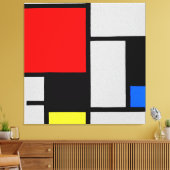 MONDRIAN - ZUSAMMENSETZUNG MIT GROSSEN ROTEN FLUGZ LEINWANDDRUCK (Insitu (Wohnzimmer))