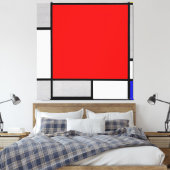 MONDRIAN - ZUSAMMENSETZUNG MIT GROSSEN ROTEN FLUGZ LEINWANDDRUCK (Insitu (Schlafzimmer))