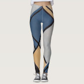 Mondrian-Zusammensetzung mit rot, blau, schwarz, g Leggings (Vorderseite)