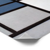 Mondrian-Zusammensetzung mit rot, blau, schwarz, g Poster (Ecke)
