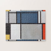 Mondrian-Zusammensetzung mit rot, blau, schwarz, g Puzzle (Horizontal)