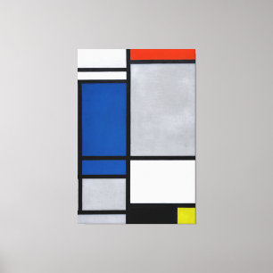 MONDRIAN - ZUSAMMENSETZUNG MIT ROT, BLAU, SCHWARZ  LEINWANDDRUCK