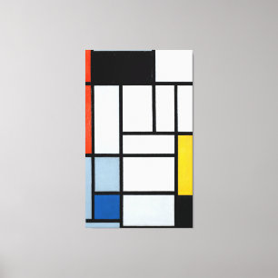 MONDRIAN - ZUSAMMENSETZUNG MIT ROT, SCHWARZ, GELB  LEINWANDDRUCK