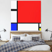 MONDRIAN-ZUSAMMENSETZUNG Nr. II mit RED BLUE & YEL Leinwanddruck (Insitu (Schlafzimmer))