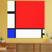 MONDRIAN-ZUSAMMENSETZUNG Nr. II mit RED BLUE & YEL Leinwanddruck (Insitu (Wohnzimmer))
