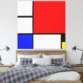 MONDRIAN - ZUSAMMENSETZUNG Nr. II mit RED BLUE YEL Leinwanddruck (Insitu (Schlafzimmer))