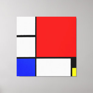 MONDRIAN - ZUSAMMENSETZUNG Nr. II mit RED BLUE YEL Leinwanddruck