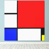 MONDRIAN - ZUSAMMENSETZUNG Nr. II mit RED BLUE YEL Leinwanddruck (Insitu (Holzboden))