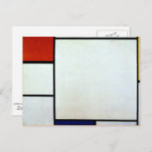 Mondrian - Zusammensetzung rot und blau Postkarte (Vorne/Hinten)