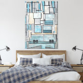 MONDRIAN - ZUSAMMENSETZUNG VI - 9 - BLAUE FAÇADE - LEINWANDDRUCK (Insitu (Schlafzimmer))