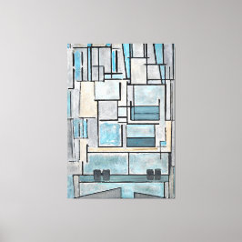 MONDRIAN - ZUSAMMENSETZUNG VI - 9 - BLAUE FAÇADE - LEINWANDDRUCK